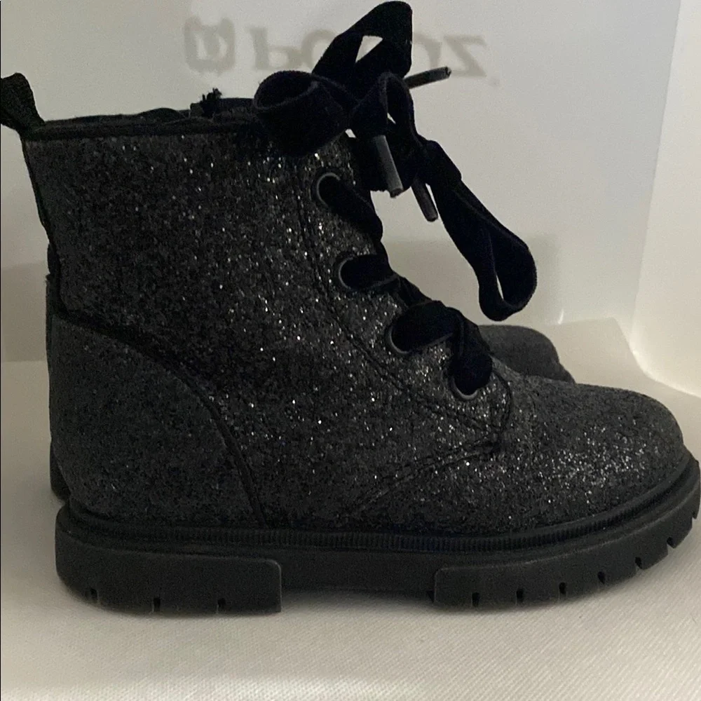 Cat & Jack Black Combat Boots Rugged Style